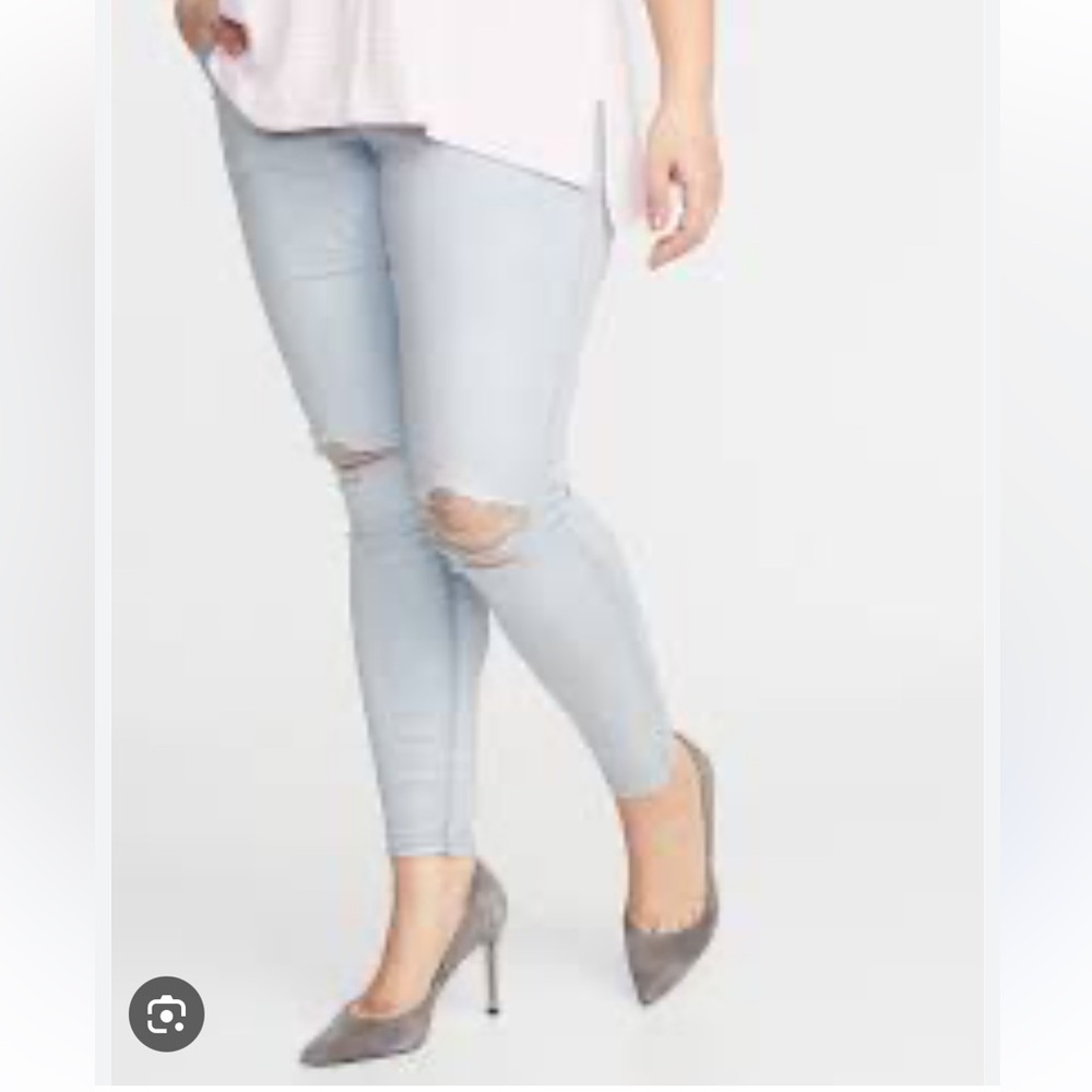 Old Navy Distress Pull-up Jean Sz 14 Rockstar
